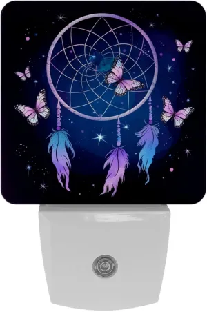 Night Light for Kids, Dream Catcher Butterflies Night Light Plug into Wall, Dusk to Dawn Nightlight for Childrens Room Decor, Christmas Birthday Gifts for Kids