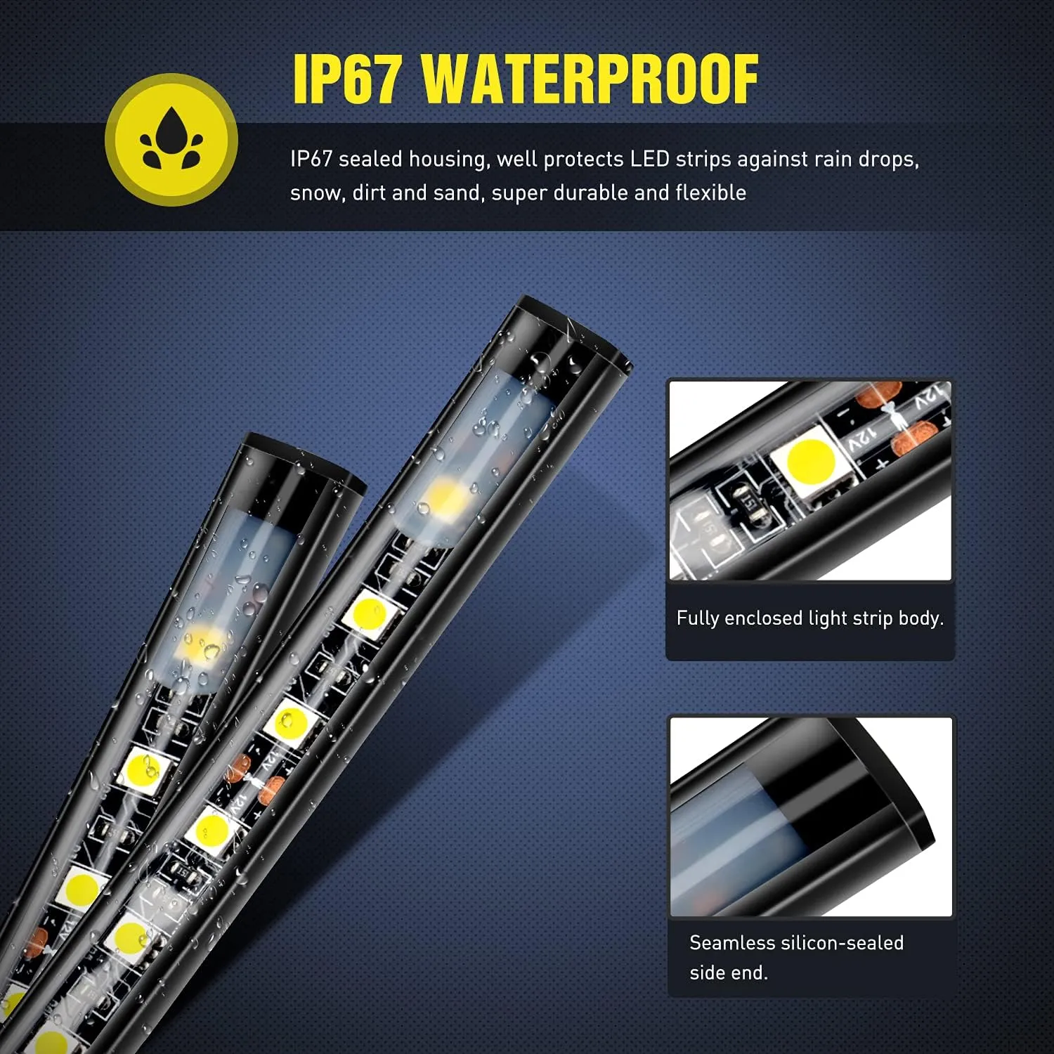 Nilight - TR-05 2PCS 60 Inch 180 LEDs Bed Strip Kit with Waterproof on/Off Switch Blade Fuse 2-Way Splitter Extension Cable for Cargo, Pickup Truck, SUV, RV, Boat , 2 Years Warranty