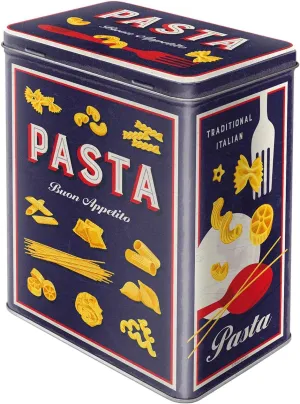 Nostalgic-Art Retro storage tin box L, 101.4 oz, Pasta Variety – Gift idea for the kitchen, metal can for pasta, vintage design