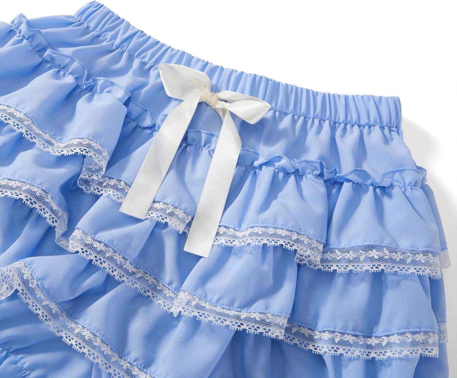 NUFIWI Women Y2k Lolita Bloomers Ruffle Pumpkin Panties Bottom Lace Trim Layered High Waist Shorts Pettipants