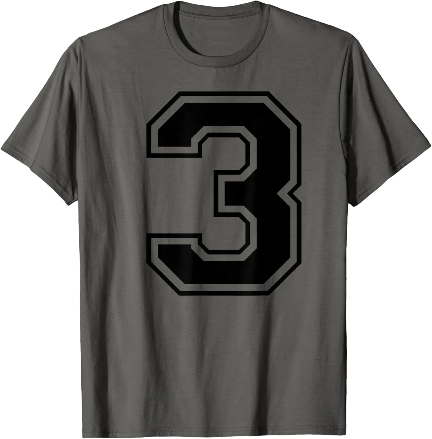 Number 3 Capital Alphabet College Varsity Monogram Club T-Shirt