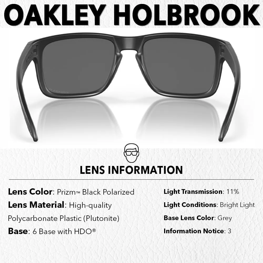 Oakley OO9102 HOLBROOK Square Sunglasses for Men - High Bridge Fit - USA Flag Cleaning Kit and Leash - PREMIUM BUNDLE