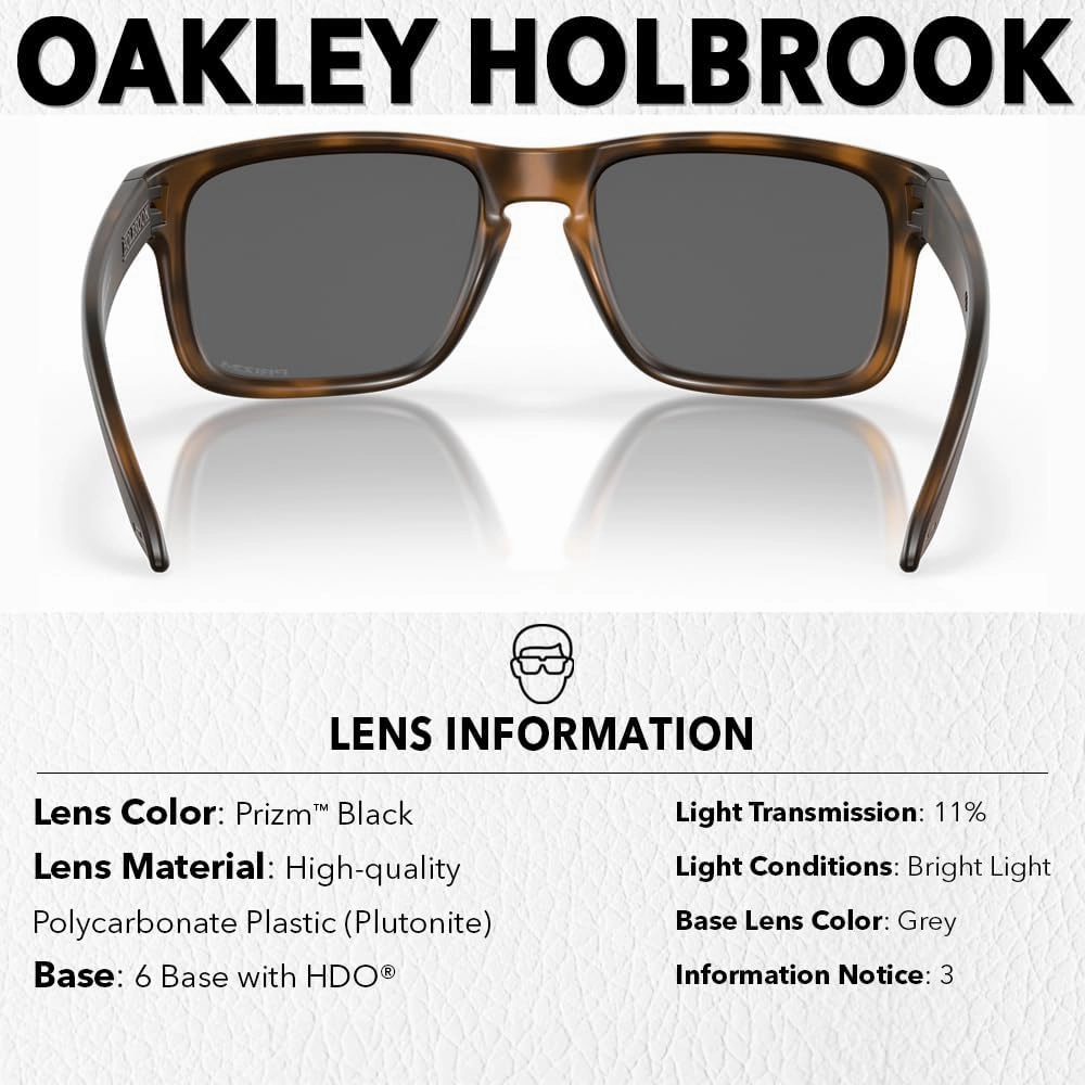 Oakley OO9102 HOLBROOK Square Sunglasses for Men - High Bridge Fit - USA Flag Cleaning Kit and Leash - PREMIUM BUNDLE