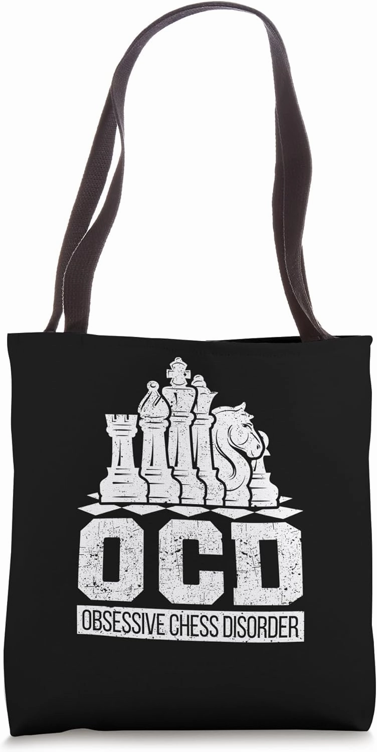 OCD Obsessive Chess Disorder Funny Strategy Board Game Lover Tote Bag