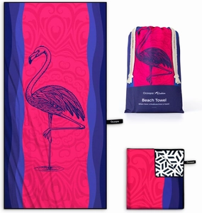 OCOOPA Microfiber Beach Towel Fast Drying, Extra Large 63" x 31" Sand Free Beach Towel Super Lightweight Towels for Swimming Pool, Camping, Picnic, Yoga Gym Sports