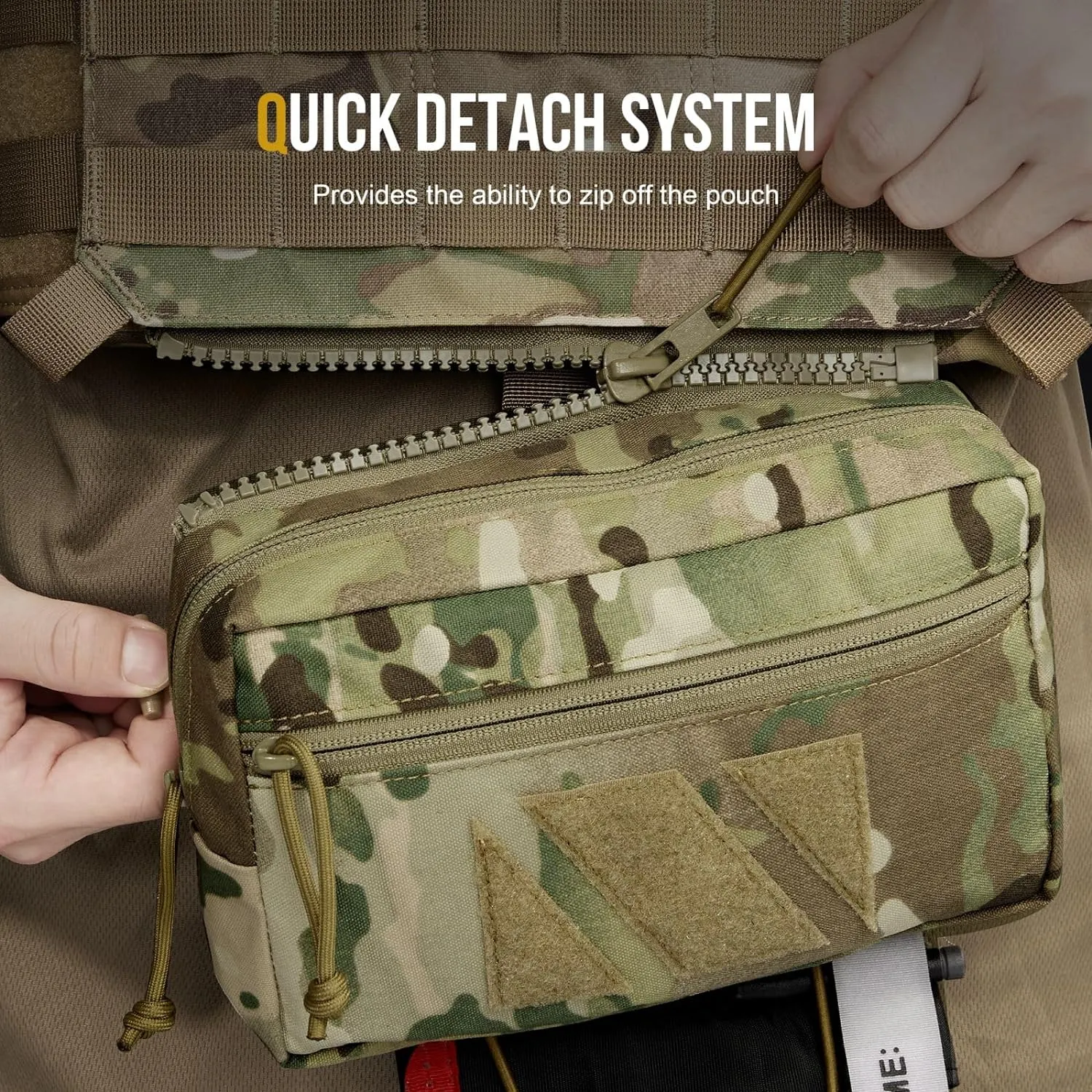 OneTigris Tactical Drop, Dangler Plus1S Admin Tool Pouch with Hook and Loop Panel for Vest, Rig, Carrier Gear