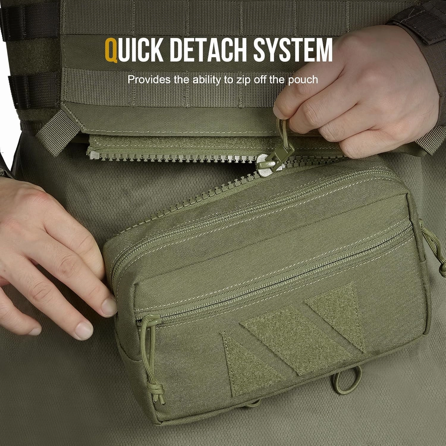 OneTigris Tactical Drop, Dangler Plus1S Admin Tool Pouch with Hook and Loop Panel for Vest, Rig, Carrier Gear