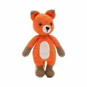 Orange Cute Fox Crochet Doll Handmade Amigurumi Plush Toy VAC