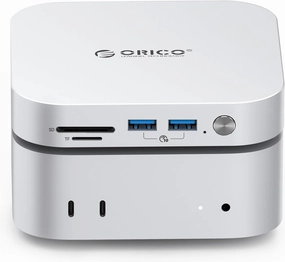 ORICO MiniMate 8TB External SSD Compatibility with Mac Mini M4, 4TB for 40Gbps(3200MB/s) Data Processing, 4TB for 1000MB/s Backup Storage, USB 3.0(10Gbps) * 3, TF & SD 4.0, Power Switch, M4Ultra