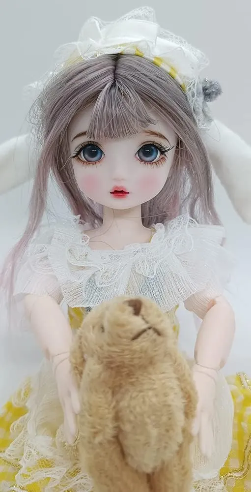 Original Elf Ear Design BJD Doll 1/6 SD Dolls 11.8 Inch 18 Ball Jointed Doll Cute DIY Toys with Clothes Outfit Shoes Wig Hair Makeup,Best for Kids Girls Children - Moon