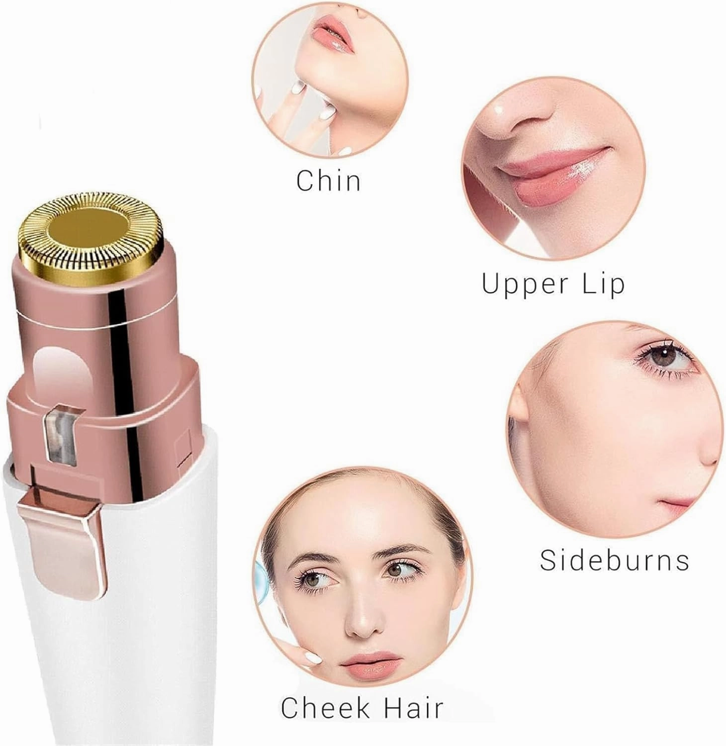 Orvanna Precision Eyebrow & Facial Trimmer, 2-in-1 Women's Eyebrow and Facial Hair Removal Device,Rechargeable Eye Brow Razor,2025 New Portable Rechargeable Shaver with LED Light(White)