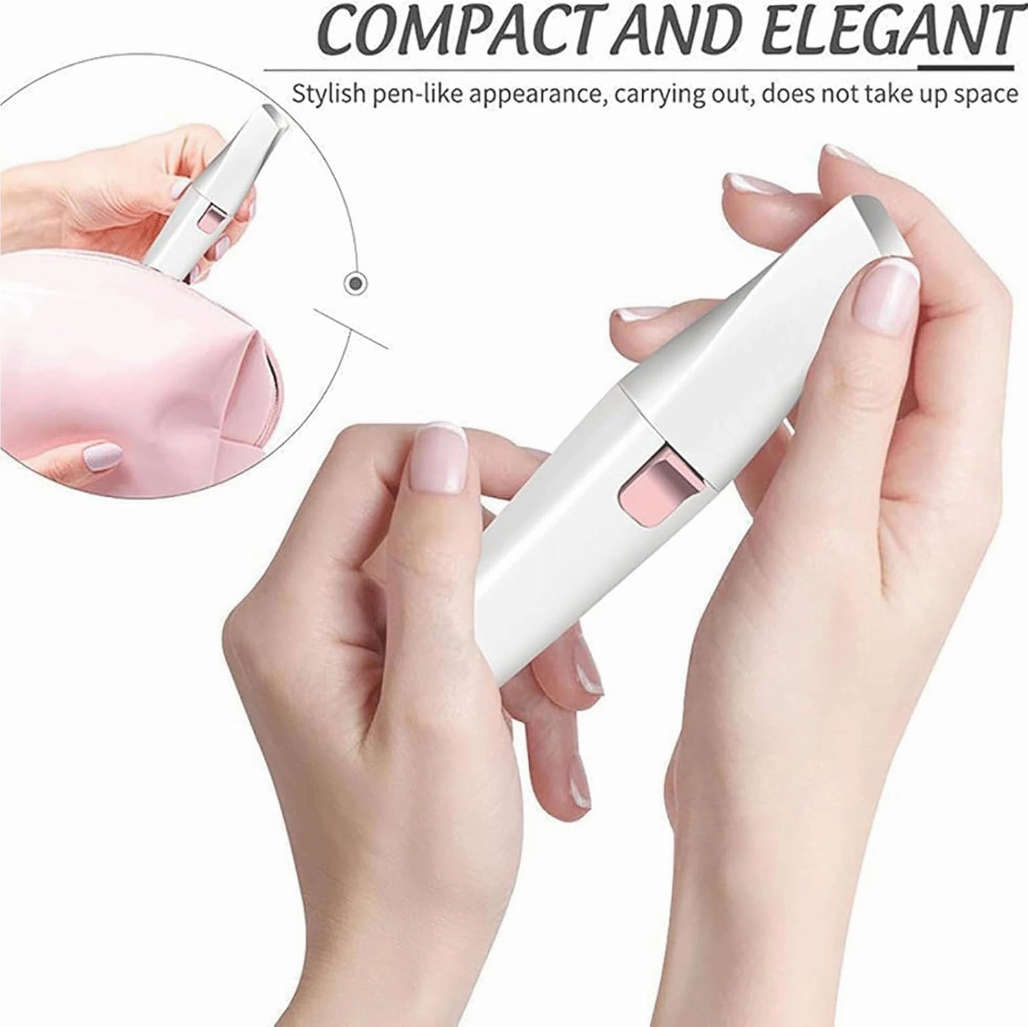 Orvanna Precision Eyebrow & Facial Trimmer, Orvanna Nose Hair Trimmer for Women, 2 In1 Rechargeable Facial Hair Removal and Eyebrow Shaver, Portable Electric Razors for Women (A-2PC)