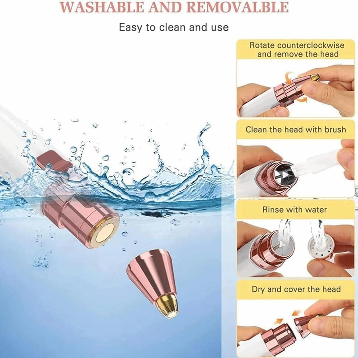 Orvanna Precision Eyebrow & Facial Trimmer, Orvanna Nose Hair Trimmer for Women, 2 In1 Rechargeable Facial Hair Removal and Eyebrow Shaver, Portable Electric Razors for Women (A-2PC)