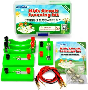 OSOYOO Kids Electricity Circuit Learning Kit for Science Study, Series and Parallel Circuits, Physics Experiments Learning Tool for Kids Age 5 