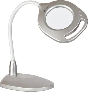 OttLite 2-in-1 LED Magnifier Floor & Table Light, Clearsun, Silver, Retail