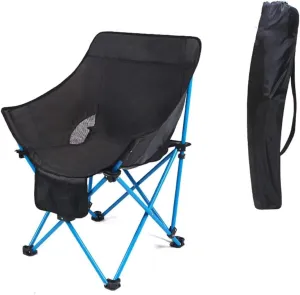 Outdoor Chair Folding Camping Chair Outdoor Folding Chair with Storage Mesh Bag Portable Fishing Seat Simple Mazha Stool Indoor Chair Camping Chair Camping Chair Foldable Chair, Black