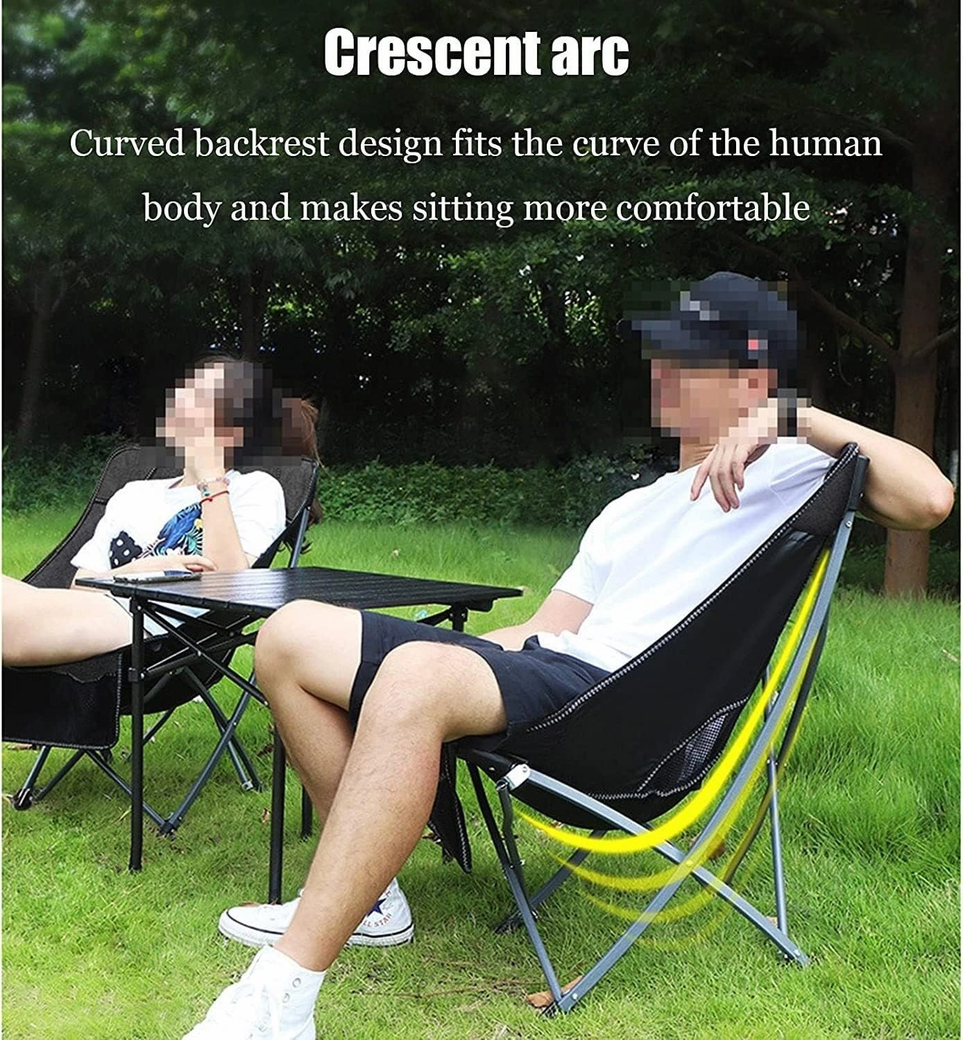 Outdoor Chair Folding Camping Chair Portable Folding Chair with Mesh Side Pocket Backrest Stool Camping Backpacking Chair for Fishing Beach Travel Picnic Camping Chair Foldable Chair