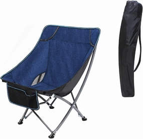 Outdoor Chair Folding Camping Chair Portable Folding Chair with Mesh Side Pocket Backrest Stool Camping Backpacking Chair for Fishing Beach Travel Picnic Camping Chair Foldable Chair