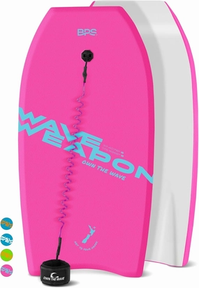 Own the Wave 'Wave Weapon' Body Board for All Wave Conditions - Lightweight with EPS Core HDPE Slick Bottom Body Boards for Beach with Wrist Leash and Plug for Kids and Adults