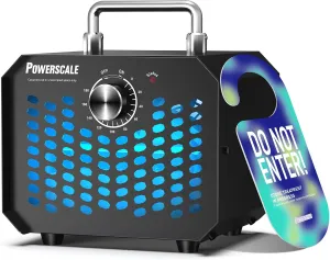 Ozone Generator 60,000 mg/h, Compact, 10s Safety Evacuation, Precision Electronic Control, O3 Odor Eliminator for Home, Car, Pet Smell, and Basement up to 2600 Sq.Ft - OZA1, Black