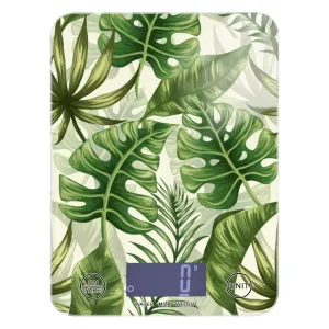 Palm Tree Green Leaves Food Scale Waterproof Digital Kitchen Scales Weight Ounces and Grams with Easy to Clean for Kitchen,Jewelry,Coffee and Small Items