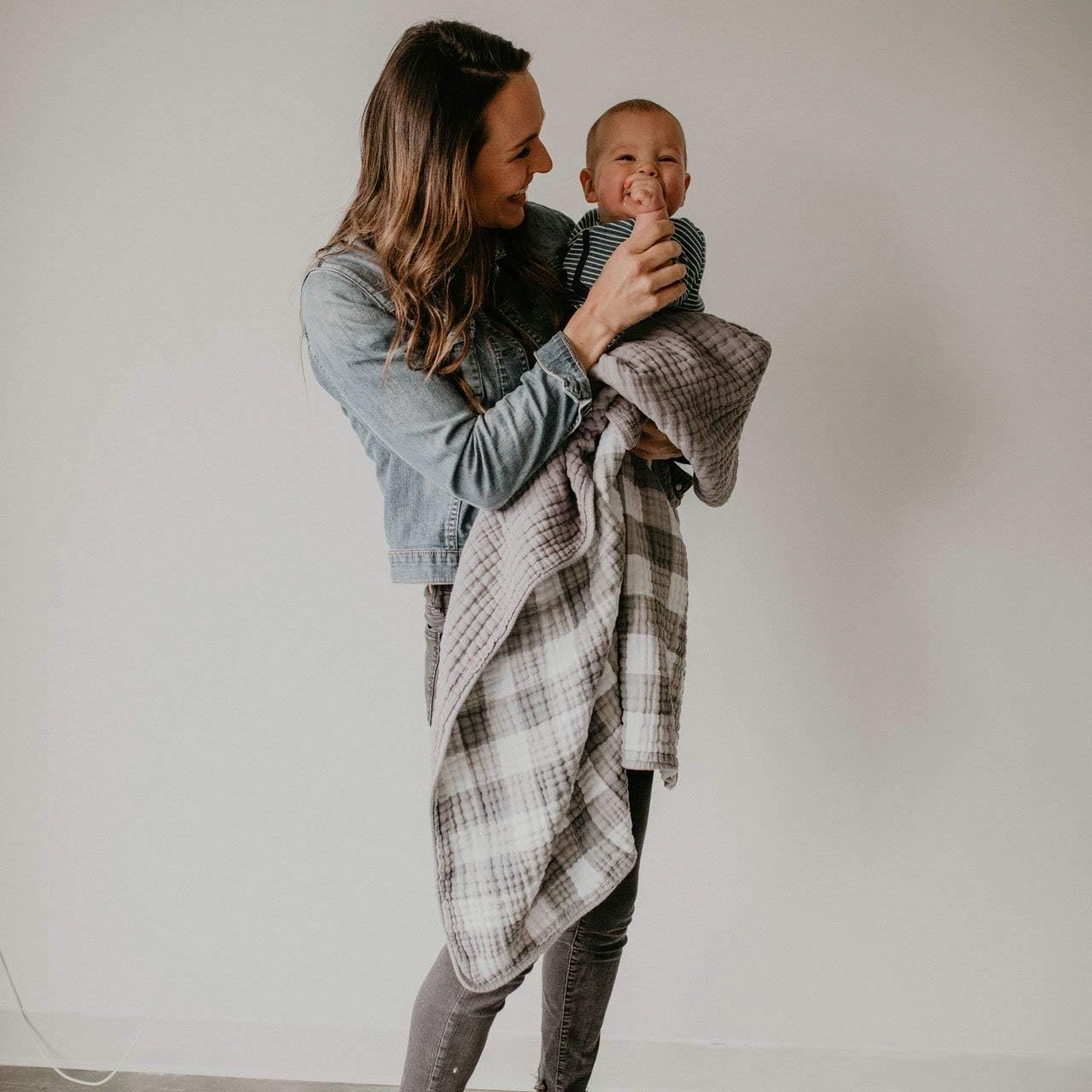 Parker Baby Muslin Blanket | 100% Soft Cotton Toddler Quilt & Baby Muslin Swaddle | Gender Neutral Design 47" x 47" Blanket