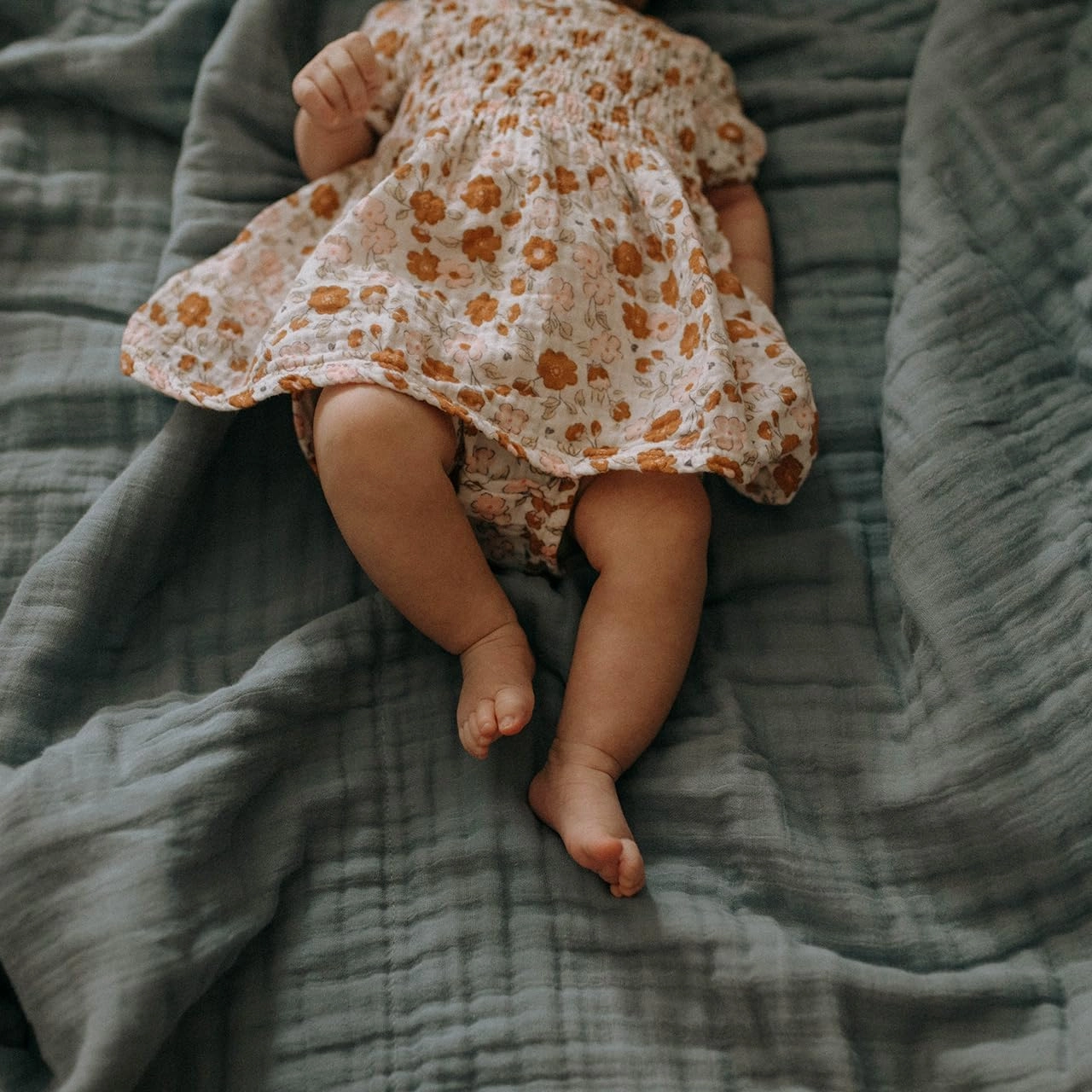 Parker Baby Muslin Blanket | 100% Soft Cotton Toddler Quilt & Baby Muslin Swaddle | Gender Neutral Design 47" x 47" Blanket