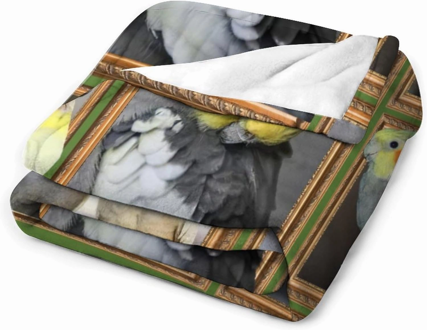 Parrot Cockatiel Throw Blanket Parrot Cockatiel Gift Bird Blanket Parrot Cockatiel Bird Decor Pictures Lightweight Soft Cozy Flannel Velvet Blanket for Couch Sofa Bedroom 40"x50"