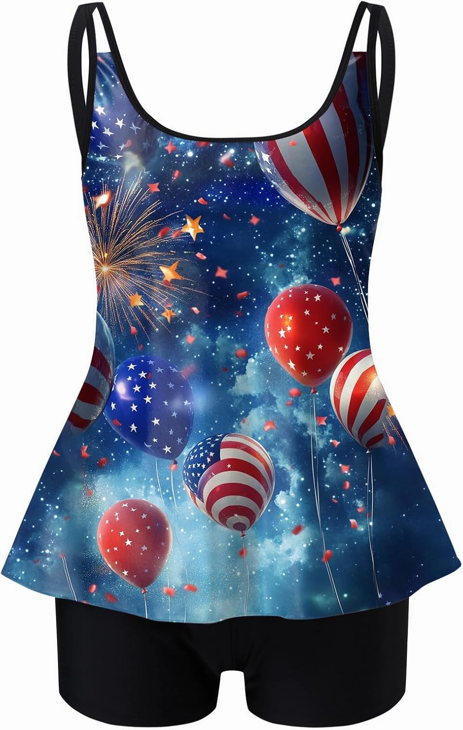 Patriotic Swimsuits for Women 4th of July Bathing Suit Two Piece Swimsuit Halter Star Striped Print Tankini Set