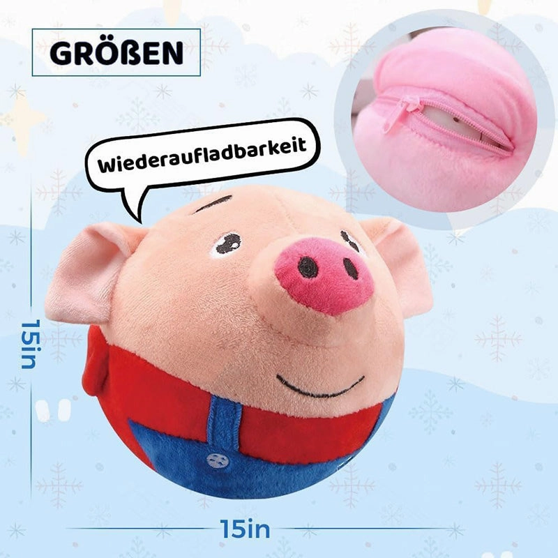 Pawellure Interactive Moving Plush Dog Toy - Auto-Bouncing Ball with Squeaks for Exercise and Fun, Washable Cover, Perfect for All Dogs