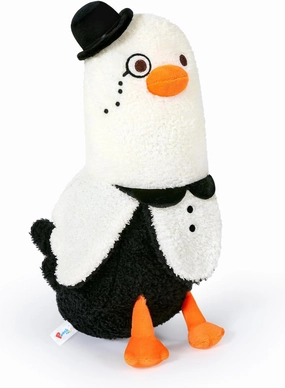 PEACH CAT Banana Duck Plush Pillow Wear Bowler Hat Monocle Plushies Toy Cute Stuffed Animals Gifts for Kids White and Black 19.7"