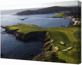 Pebble Beach Golf Course Wall Art Pictures - Pebble Beach Wall Art for Living Room Bedroom Bathroom Home Decorations Framed Artwork Canvas Prints Ready to Hang(18''H x 24''W)