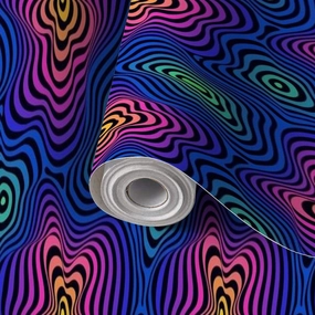 Peel and Stick Wallpaper Self Adhesive Wall Mural colorful fluid curved lines seamless pattern Abstract ripple dynamical Contact Paper Renter Friendly Wallpaper for Kitchen Nursery Bedroom 17.7"x118"