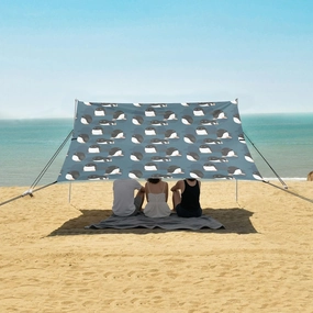 Penguin Cute Cartoon Beach Canopy Tent Anti-UV & Wind Resistant, Camping Sun Shelter Easy Setup Portable,Outdoor Shade Tents with Sandbags,Sand Shovels,Ground Pegs & Stability Poles