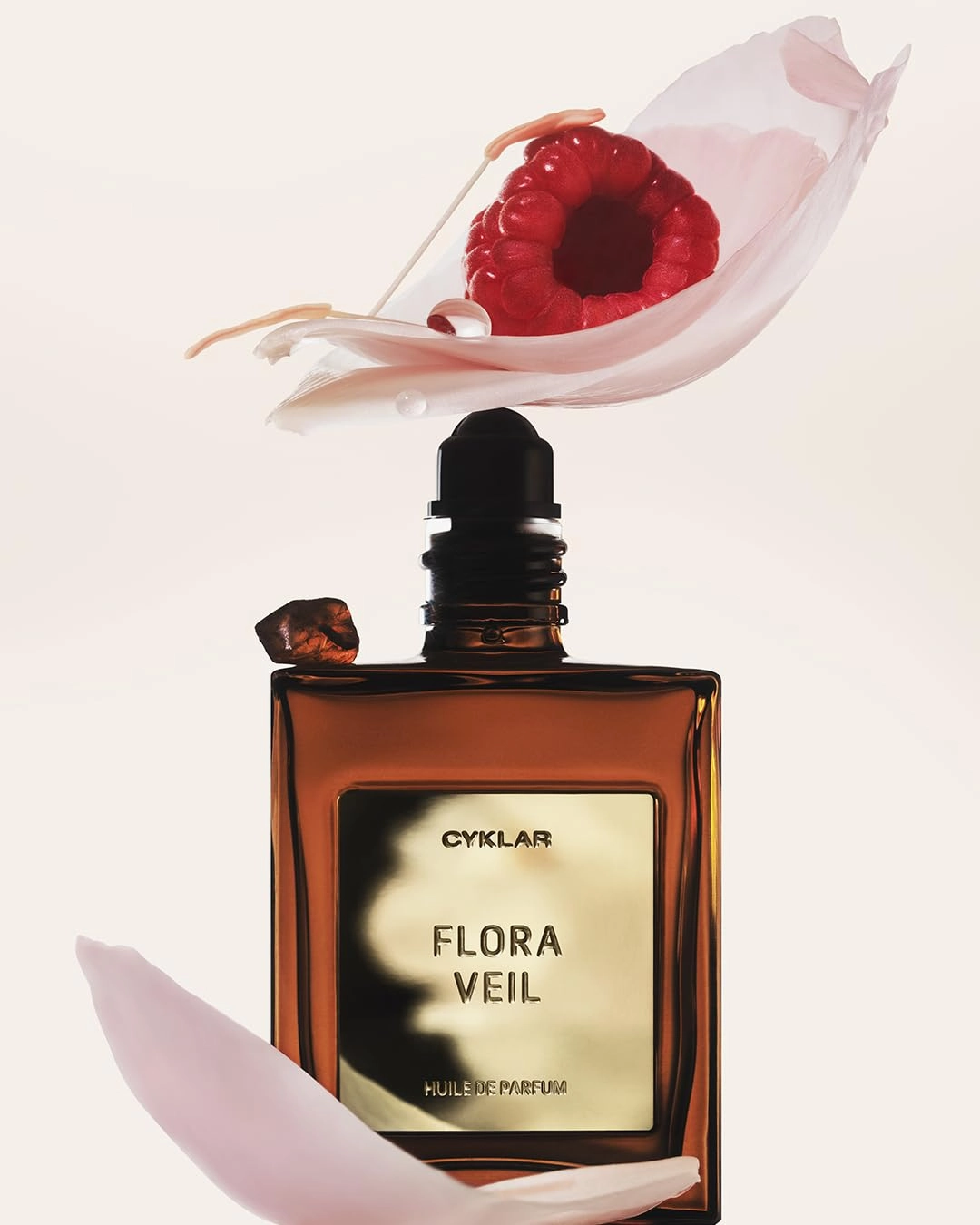 Perfume Oil Roll-On. Travel-Friendly Flora Veil Fragrance with Raspberry, Peony, and White Amber Notes. Long-Lasting Essential Oil Parfum for Women and Men. 0.5 Fl Oz Scented Rollerball Bottle
