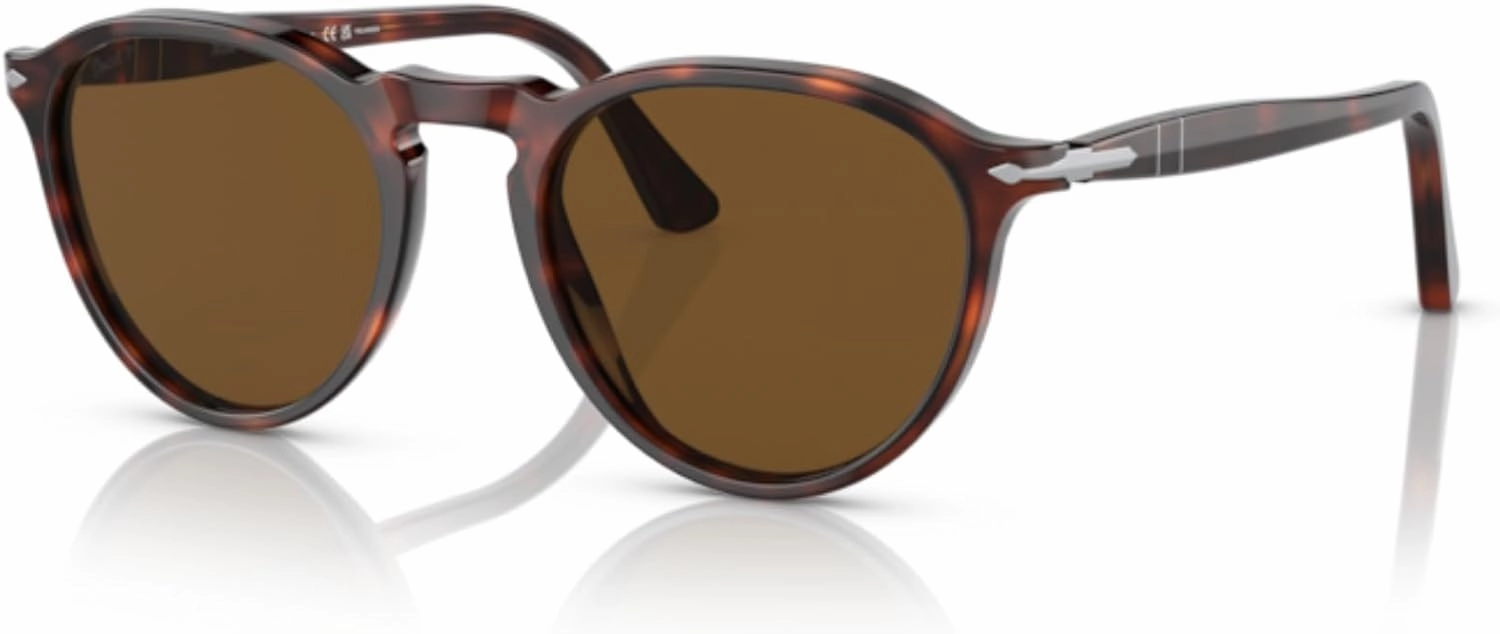 Persol PO3286S Round Sunglasses for Men for Women   BUNDLE With Designer iWear Complimentary Eyewear Kit