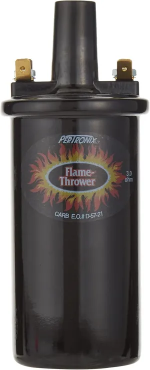 Pertronix 40511 Flame-Thrower Ignition Coil, 40,000 Volt 3 Ohm, 12 Volt, Black