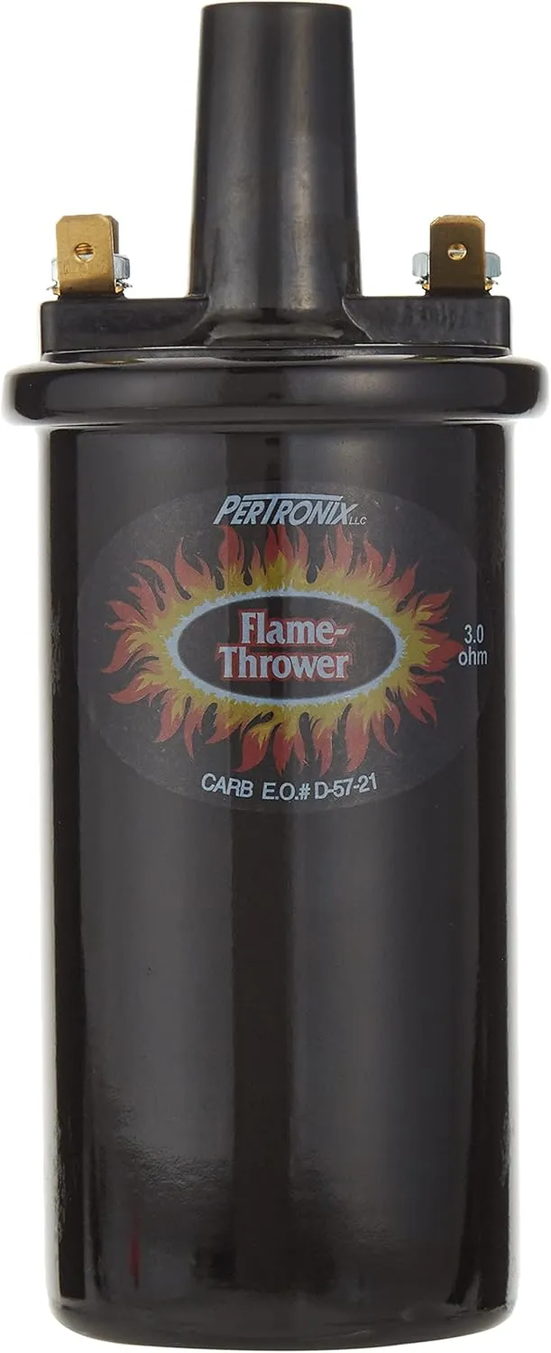 Pertronix 40511 Flame-Thrower Ignition Coil, 40,000 Volt 3 Ohm, 12 Volt, Black