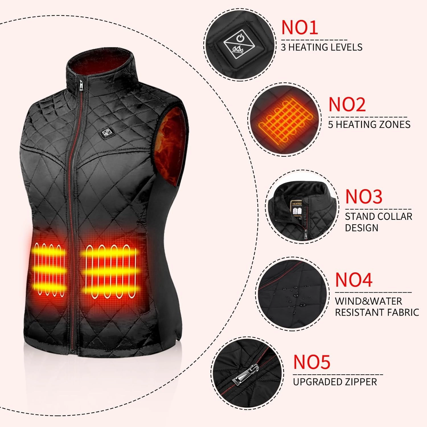 PETREL Heated Vest Women with Battery Pack, Rechargeable Lightweight Heating Warming for Hunting