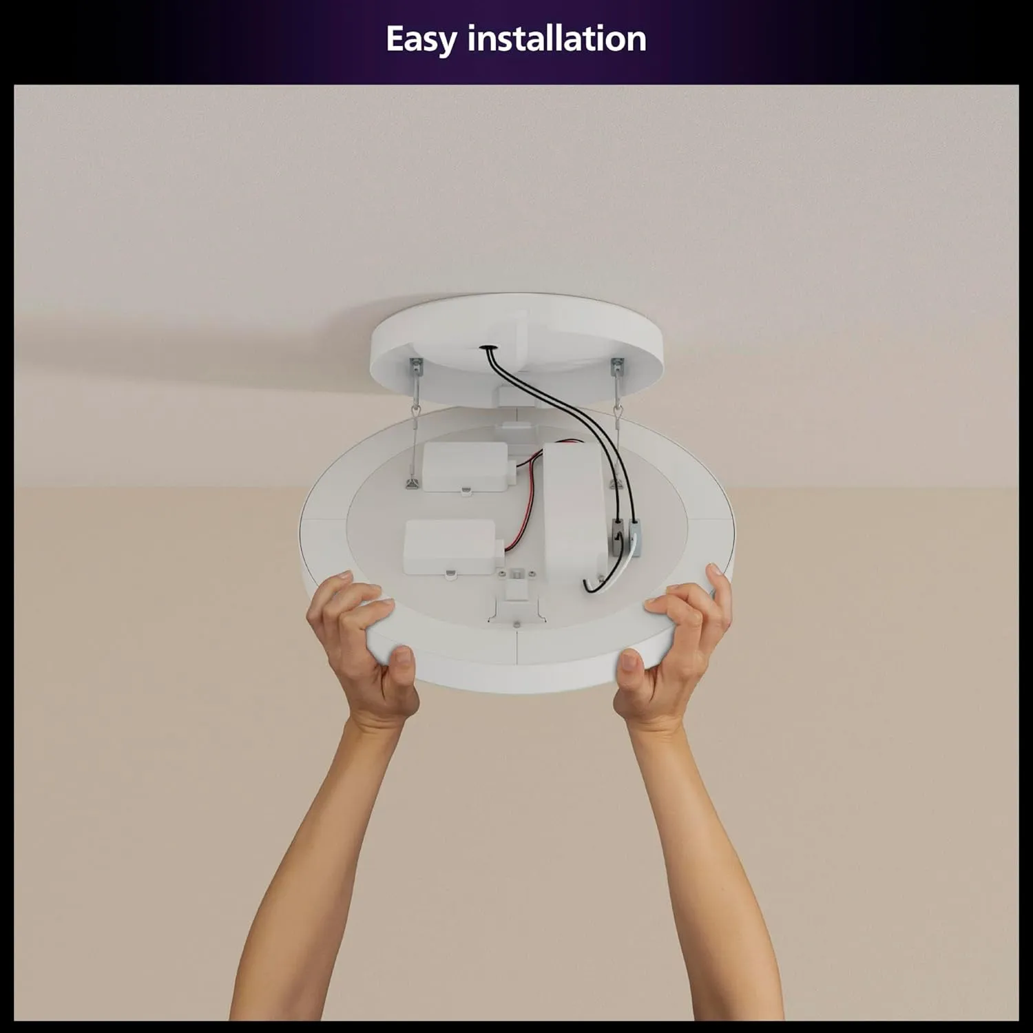 Philips Hue Datura Smart Ceiling Panel (Small Round 2.49in x 15.12in) White & Color Light, Bluetooth Compatible, Voice Control with Alexa, Apple Home & Google Assistant†?