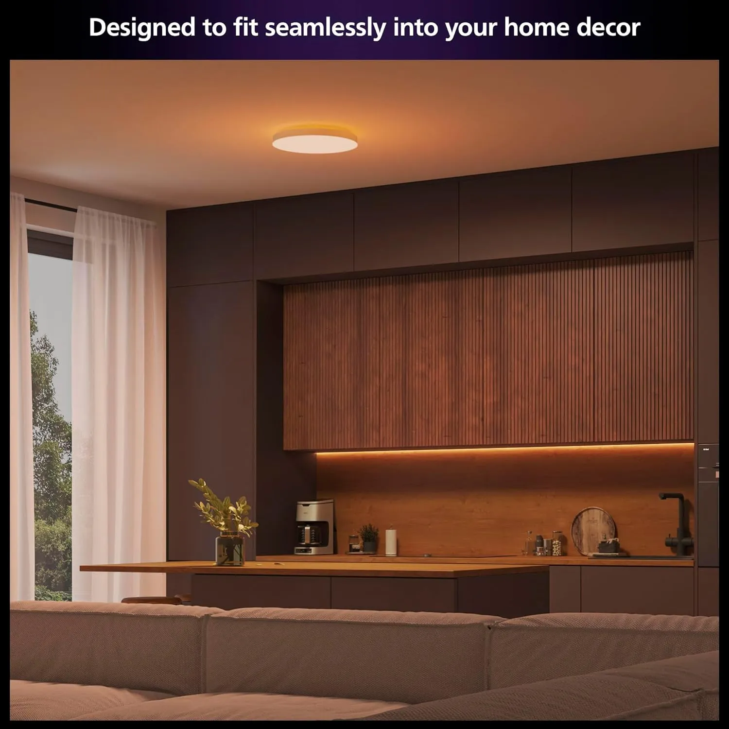 Philips Hue Datura Smart Ceiling Panel (Small Round 2.49in x 15.12in) White & Color Light, Bluetooth Compatible, Voice Control with Alexa, Apple Home & Google Assistant†?
