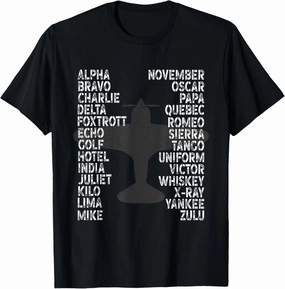 Phonetic Alphabet Airplane Pilot Flying Aviation Plane T-Shirt