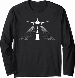 Phonetic Alphabet Long Sleeve T-Shirt | Pilot Airplane Long Sleeve T-Shirt