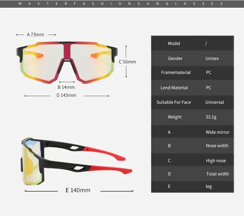 Photochromic Bike Glasses for Youth, Cycling Sports Eyewear with Light-Adaptive Lenses Teen Outdoor Activities