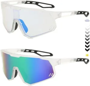 Photochromic Bike Glasses for Youth, Cycling Sports Eyewear with Light-Adaptive Lenses Teen Outdoor Activities