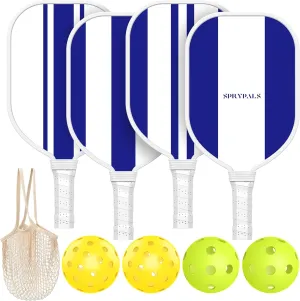 Pickleball Paddles Set of 4, USAPA Approved Pickleball Set of 4 with 4 Pickleball Balls & 1 Carry Bag Premium Wooden Cute Pickle Ball Paddles Rackets Ergonomic Cushion Grip Gifts for Women Youth Men