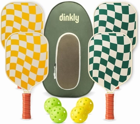 Pickleball Paddles Set of 2/4 - USAPA Approved Graphite/Fiberglass Pickleball Racket, 2/4 Pickleball Rackets, 4 Balls and 1 Portable Carry Bag, Pickle Ball Set for Men Women