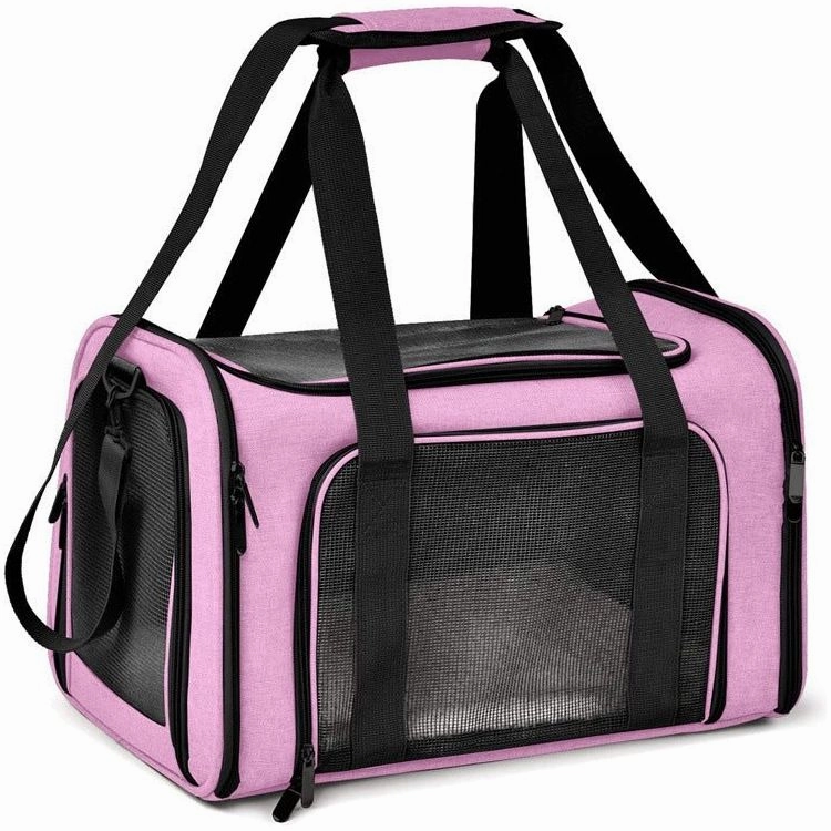 Pink Portable Pet Travel Carrier Bag - Foldable, Durable, and Comfortable for Small Dogs & Cats 40cmx25cmx25cm
