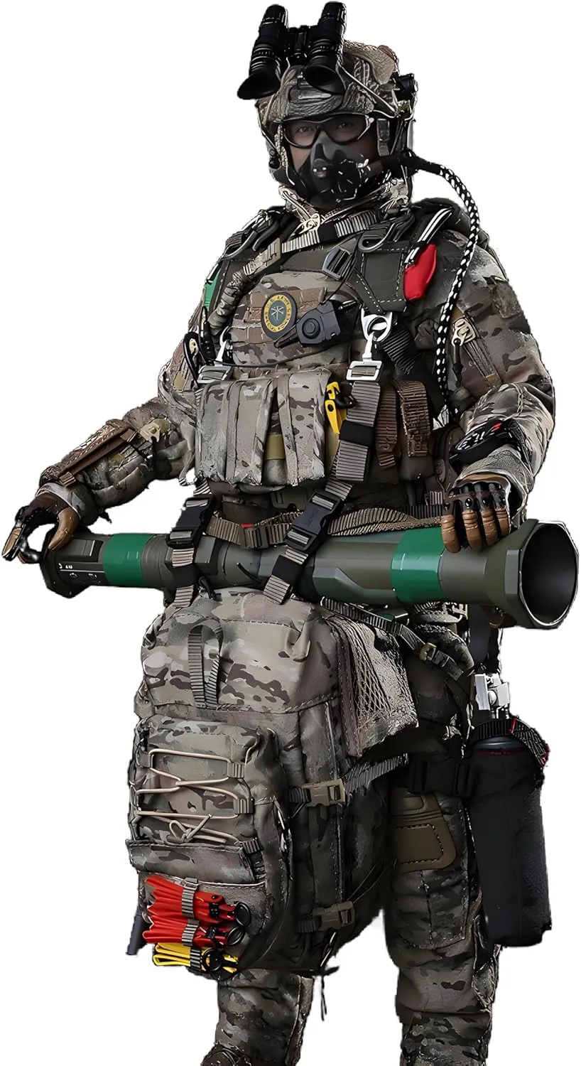 Pipigirl 1/6 Scale 12Inch Special Forces Action Figure Swat Team Flexible Soldier Figure Model, Adults-Seal Night Diving Ghost, Accessories Collection Military Toys