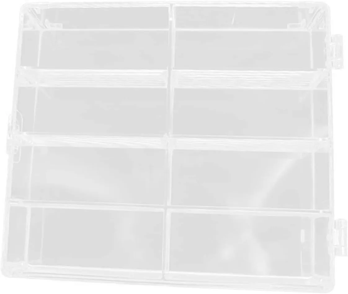 Plastic Display Case with Compartments Clear Showcase Organizer for Mini Model Cars Transparent Box for Collectibles Easy Access with Magnetic Door